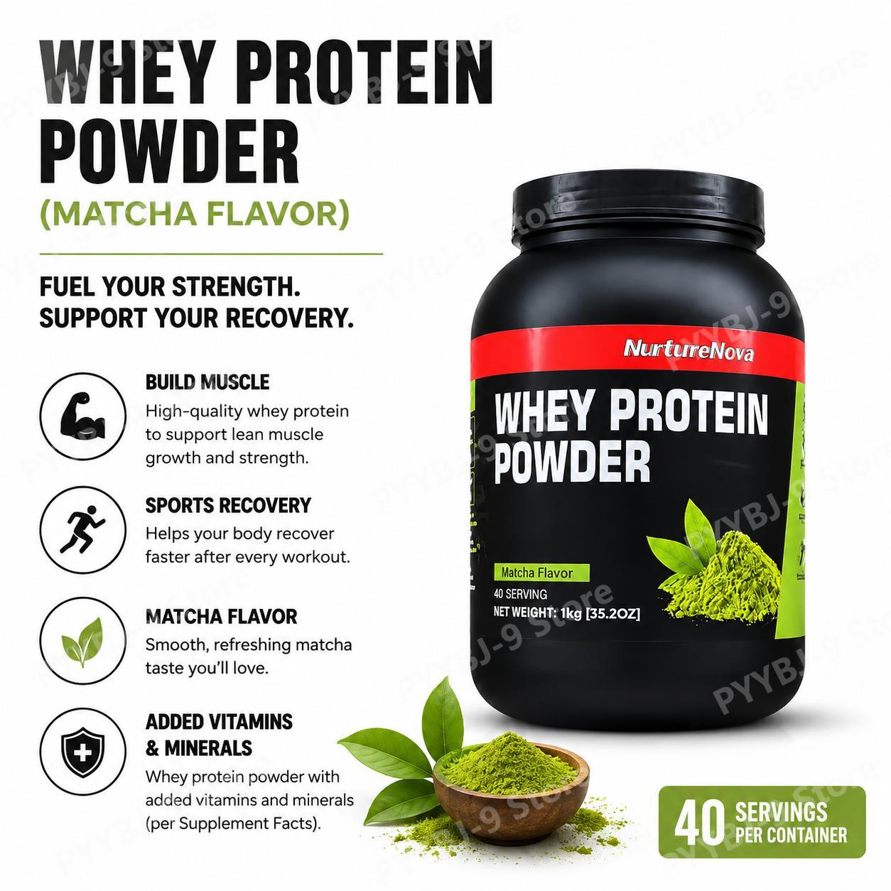 NurtureNova ホエイプロテインパウダー 抹茶風味  - Nutrition Of Fitness のレビューと価格